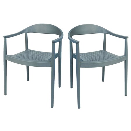 Rainbow Outdoor Kennedy Set of 2 Stackable Armchair-Anthracite RBO-KENNEDY-ANT-AC-SET2